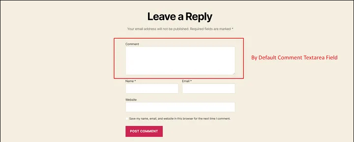 How to Move Comment Text Field to Bottom